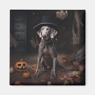 Weimaraner Pumpor Halloween Skräckinjagande Magnet