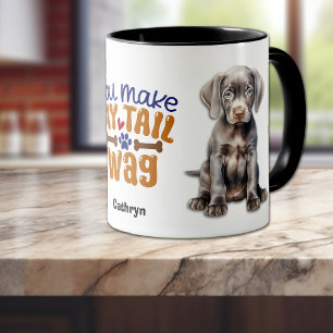 Weimaraner Puppy du gör mitt Svan Wag Mugg