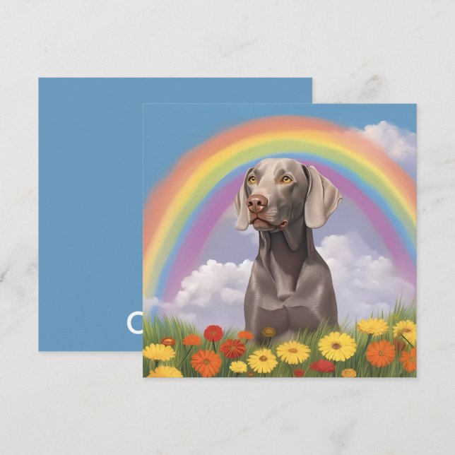 Weimaraner Rainbow Bridge Memorial Anpassningsbar  (Fram/baksida)