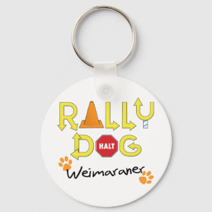 Weimaraner Rally Hund Nyckelring
