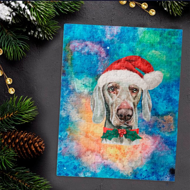Weimaraner ras hund jul pussel (Skapare uppladdad)