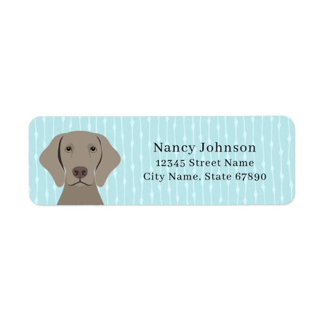 Weimaraner Returetiketters Returadress Etikett (Framsidan)