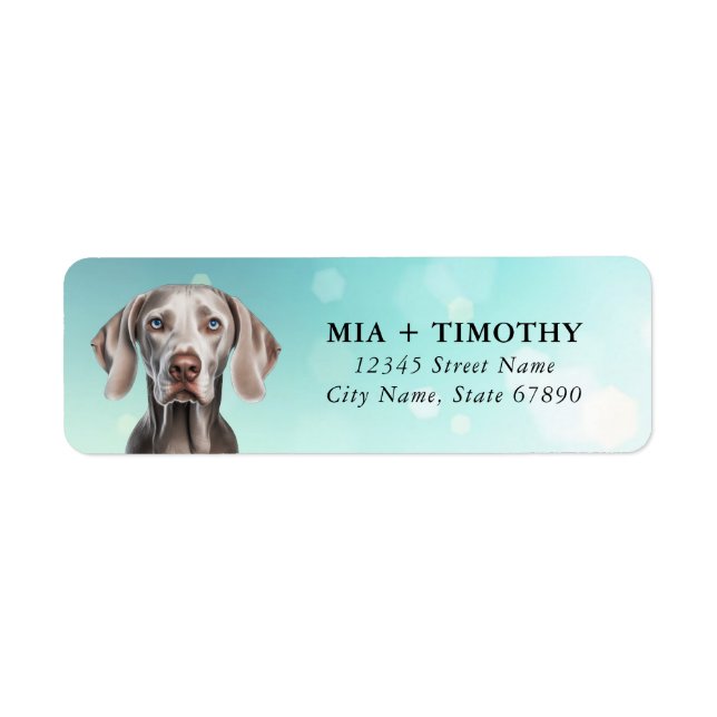 Weimaraner Returetiketters Returadress Etikett (Framsidan)