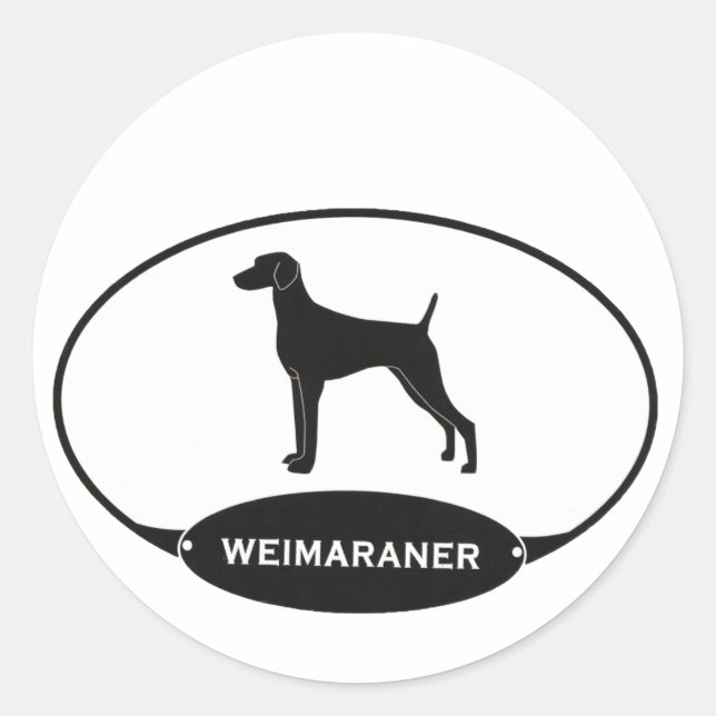 Weimaraner Runt Klistermärke (Framsida)