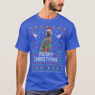 Weimaraner Santa Hat Hund Julgran Ljus Hol T Shirt