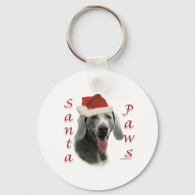Weimaraner Santa Tassar Nyckelring (Framsida)
