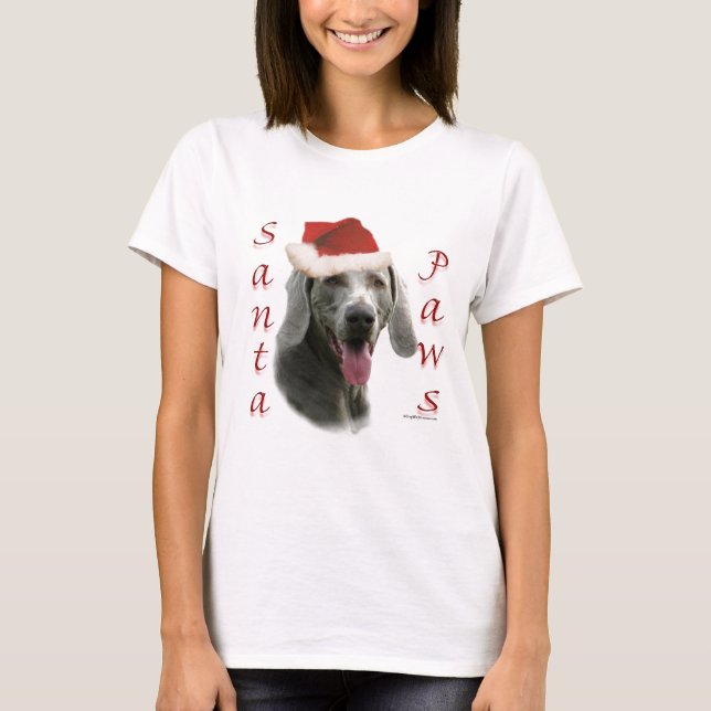 Weimaraner Santa Tassar T-shirt (Framsida)
