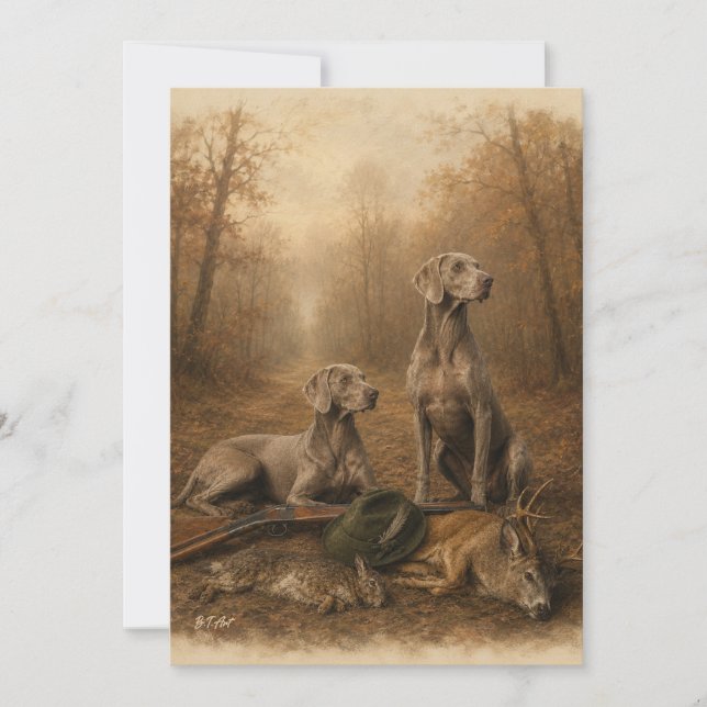 Weimaraner – Silver Ghost Jägare  Inbjudningar (Framsida)