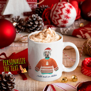 Weimaraner som bär ful jultröja Xmas hundälskare Kaffemugg