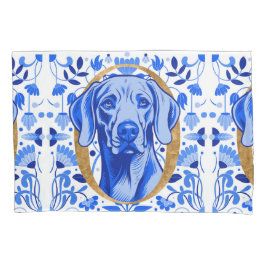 Weimaraner som tittar genom bokstaven "O" i Guld