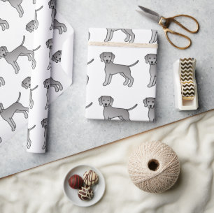 Weimaraner Söt Tecknad Hundmönster Presentpapper