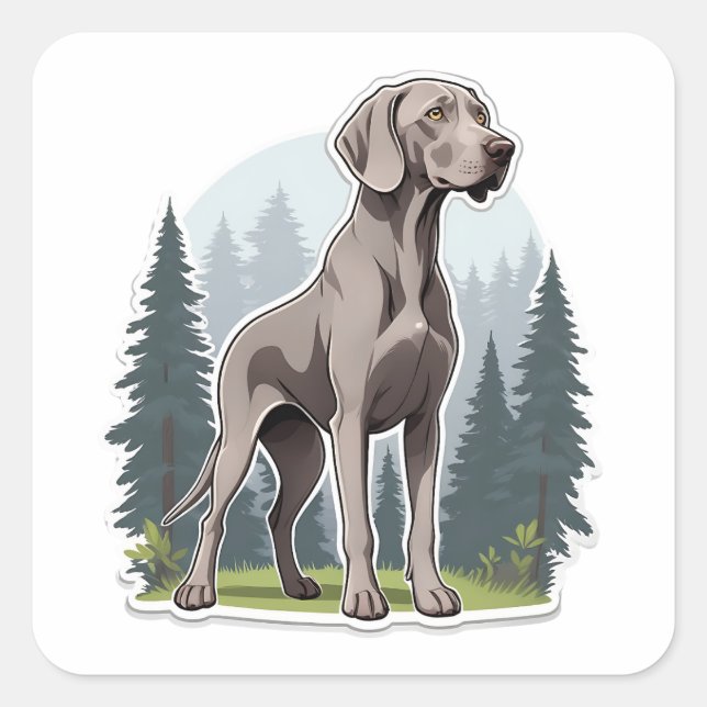Weimaraner Sticker Fyrkantigt Klistermärke (Framsida)