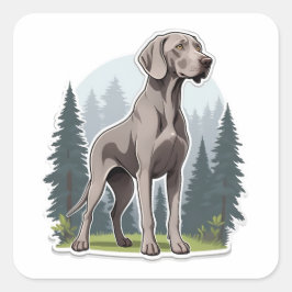 Weimaraner Sticker Fyrkantigt Klistermärke