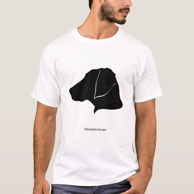 Weimaraner - svart Silhouette Tee (Framsida)