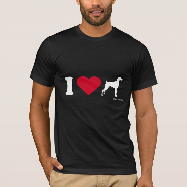 WEIMARANER-T-TRÖJA - JAG ÄLSKAR WEIMARANERS TEE (Framsida)