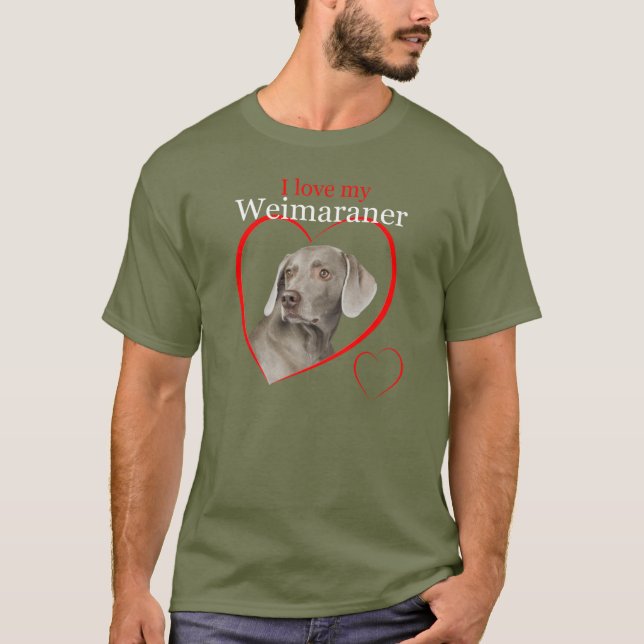 Weimaraner T-tröja T-shirt (Framsida)