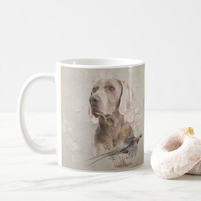 Weimaraner Tapestry Poster akrylisk utskriftsknapp Kaffemugg (Med munk)