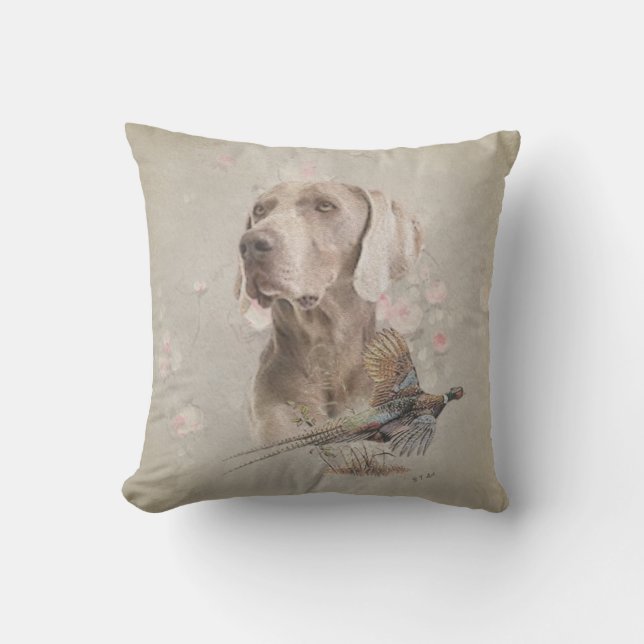 Weimaraner Tapestry Poster akrylisk utskriftsknapp Kudde (Framsida)
