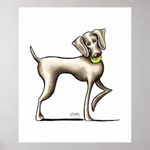 Weimaraner Tennis Pro Poster