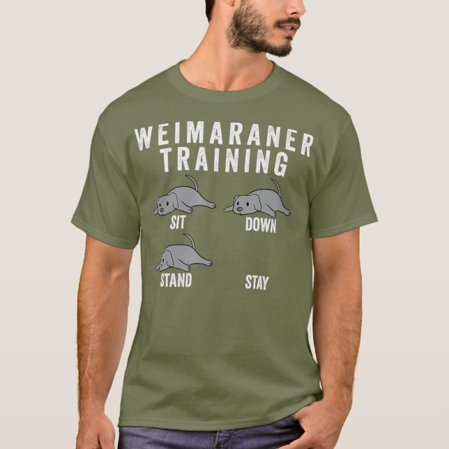 Weimaraner Training Hund T Shirt (Framsida)