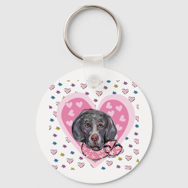 Weimaraner-Valentin Nyckelring (Framsida)