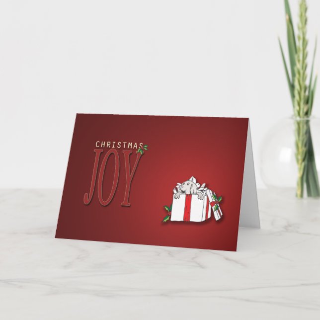 Weimaraner valpjul helgkort (Framsida)