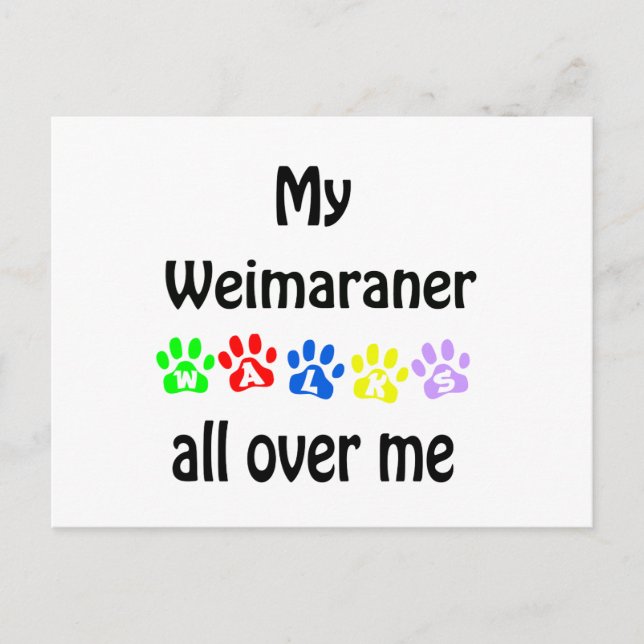 Weimaraner Walks Design Vykort (Framsida)