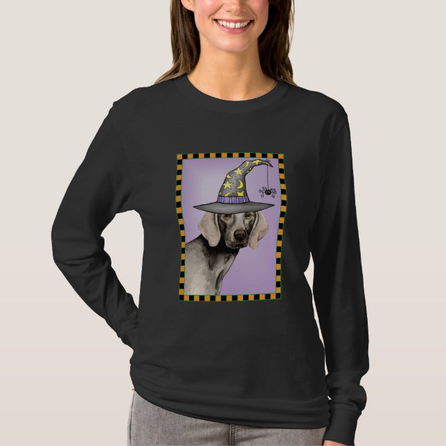 Weimaraner Witch T Shirt (Framsida)