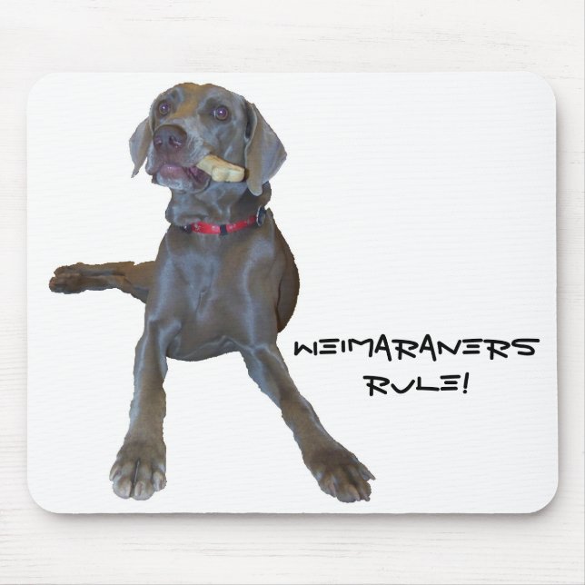 Weimaraners härskar!  musen vadderar musmatta (Framsidan)