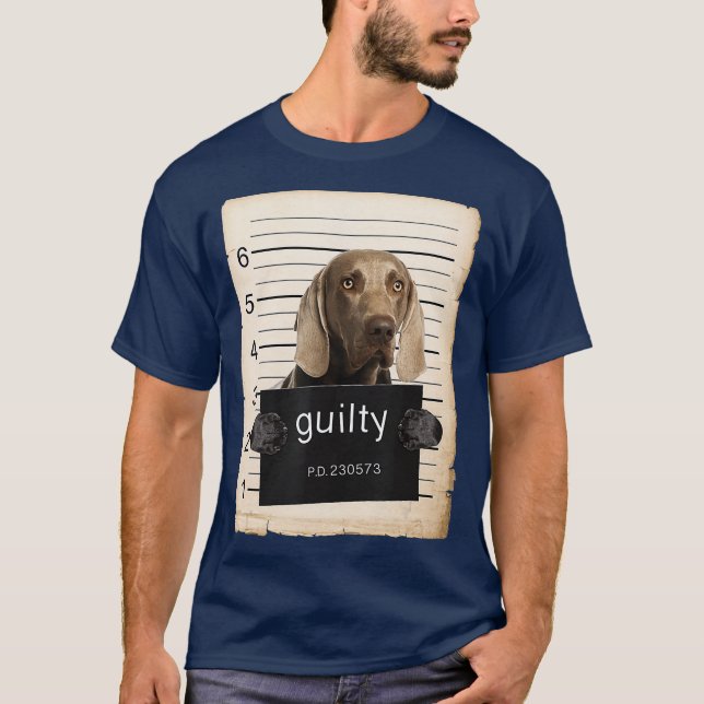 Weimaraners mugg shot Hund T Shirt (Framsida)