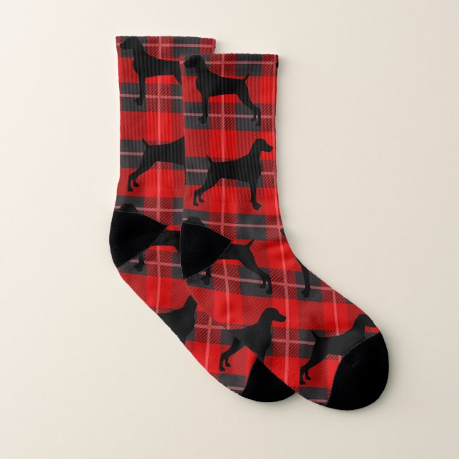 WEIMARANERS OCH PLÄDSOCKOR STRUMPOR (Par)