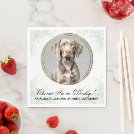 Weimarer Bröllopsservetter Med Hund Foto Pappersservett