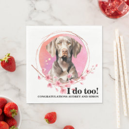 Weimarer Bröllopsservetter Med Hund Foto Pappersservett