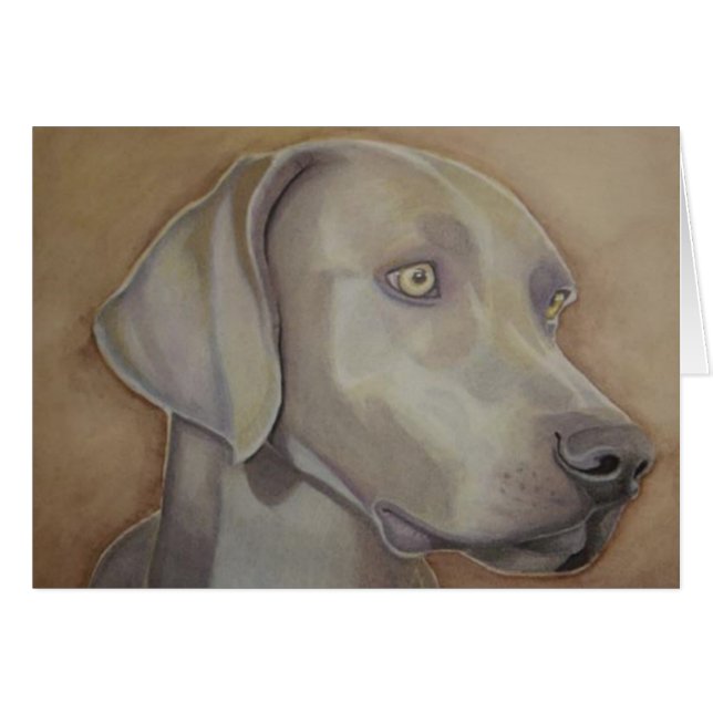 Weimeraner i akvarell hälsningskort (Framsidan Horizontal)