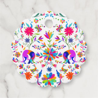 Weims, kaniner och fågel Otomi formaterad mönster Gåvor Etiketter