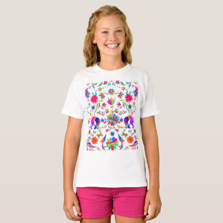 Weims, Kaniner och Fåglar Otomi stil mönster T Shirt