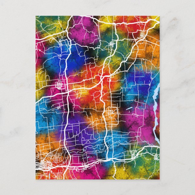 Weinan China City Karta Vykort (Framsida)