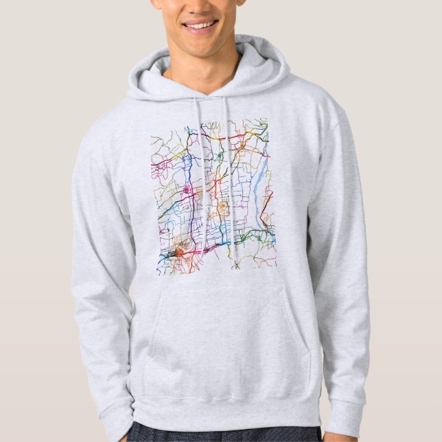 Weinan Kina Stadskarta Hoodie (Framsida)