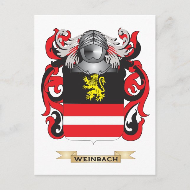 Weinbach Family Crest (Jackande av Arm) Vykort (Framsida)