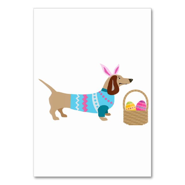 Weiner Daschund Easter  Doxie In Dog Bordsnummer (Framsidan)