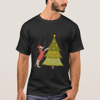 Weiner Daschund till jul T Shirt