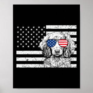 Weiner Hund 4:e juli USA USA:s Flagga Patriotic Poster
