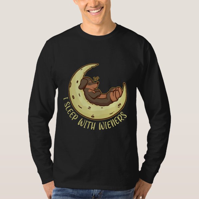 Weiner Hund Dachshund I viloläge med Wiener T Shirt (Framsida)