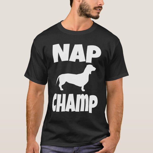 Weiner Hund Dachshund Owner Nap Champ Puppy Mamma  T Shirt (Framsida)