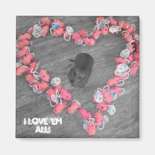 Weiner Hund Heart Magnet (Framsidan)