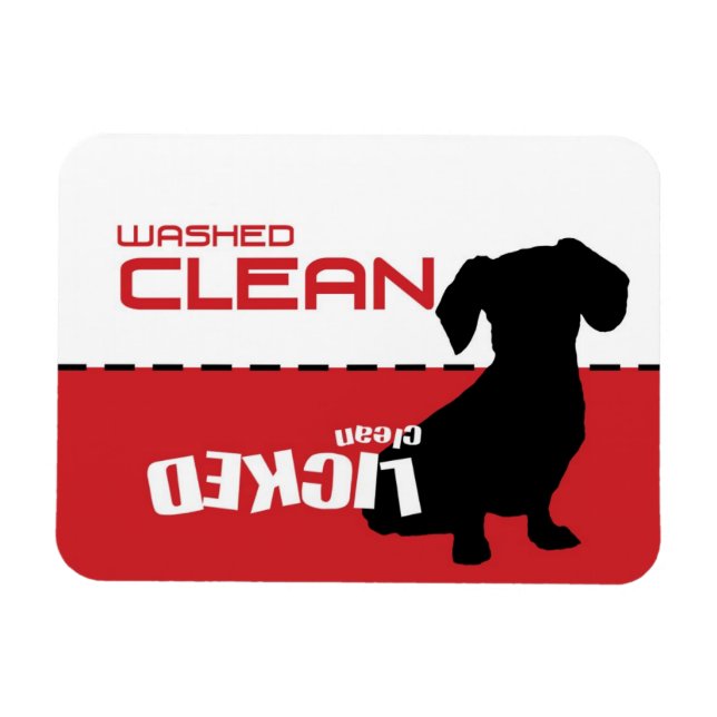Weiner Hund, Puppy Dishwasher Magnet - Slickat Cle (Horisontell)