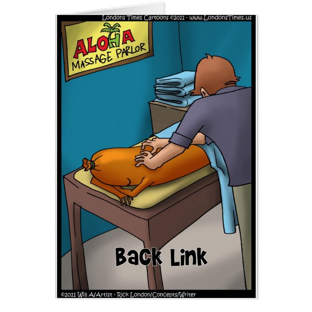 Weiner Massage alias Backlink Funny Gifts & Cards Hälsningskort (Framsidan)