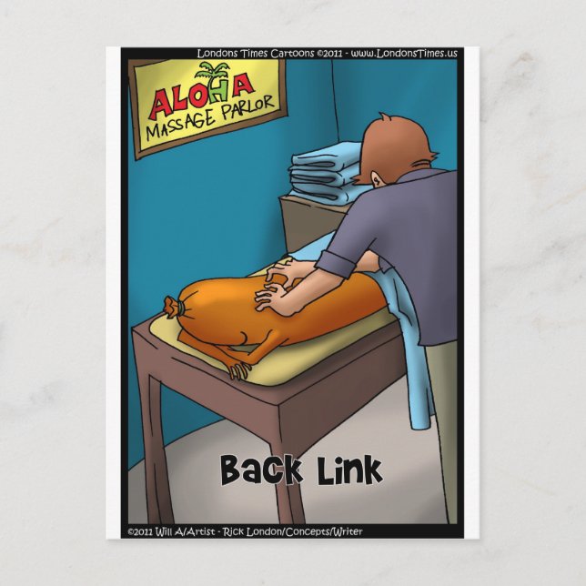 Weiner Massage alias Backlink Funny Gifts & Cards Vykort (Framsida)