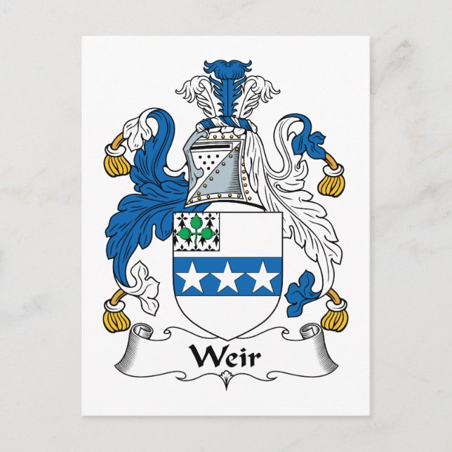 Weir Family Crest Vykort (Framsida)