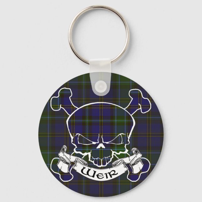 Weir Tartan Skull Nyckelring (Framsida)